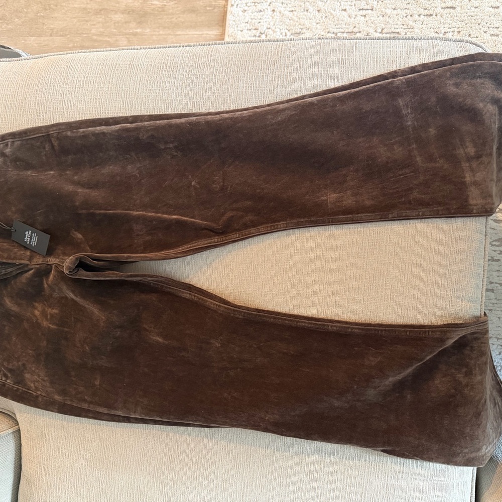 Abercrombie & Fitch Bootcut Velour Pants - Brown